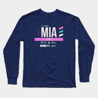 Miami (MIA) Airport Code Baggage Tag Long Sleeve T-Shirt
